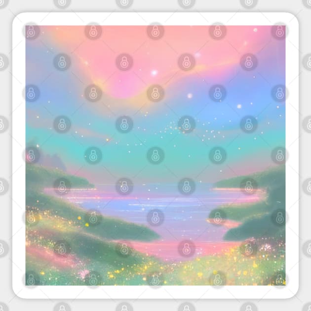 Fantasy Kawaii Landscape Dream Sticker by Trippycollage